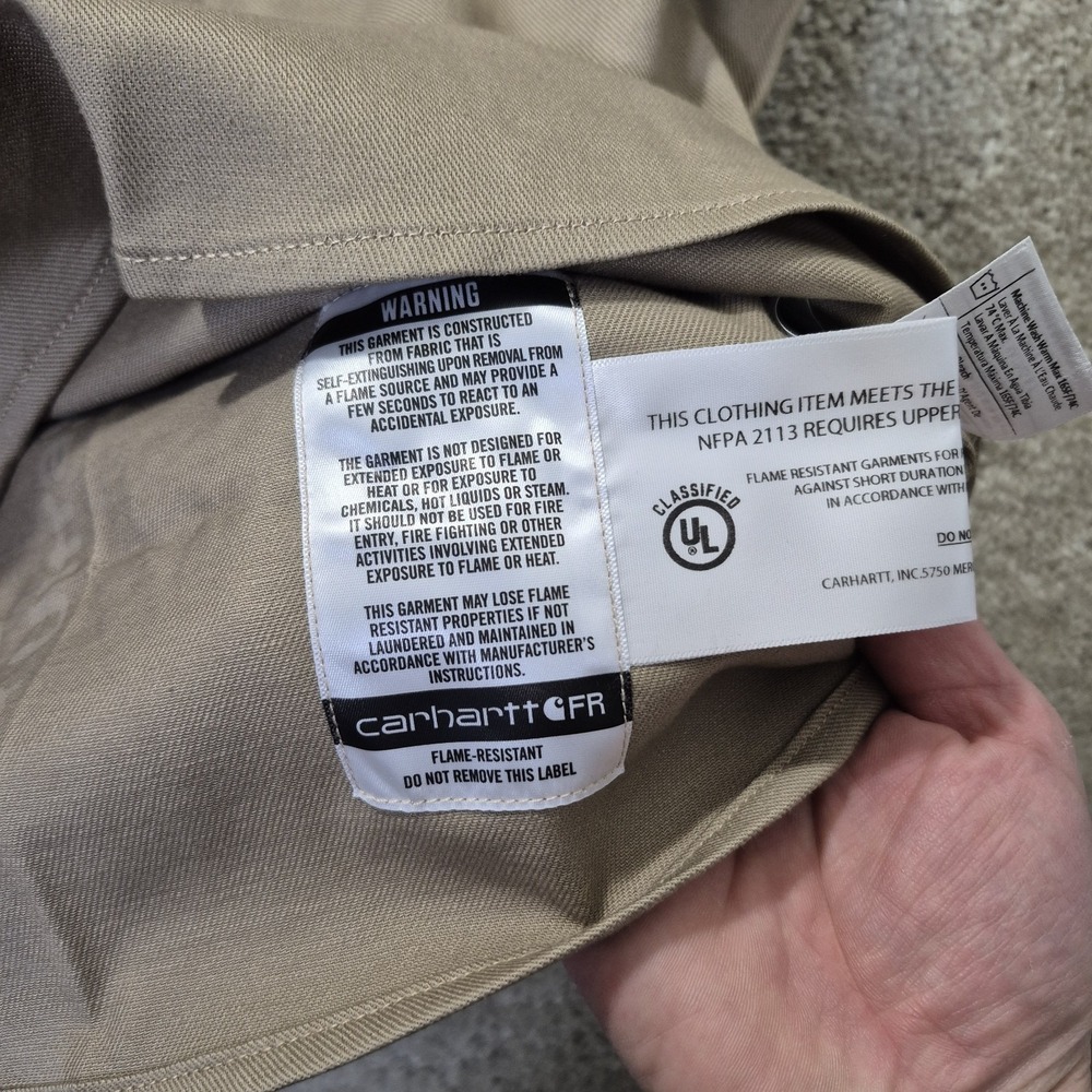 Carhartt FR Shirt Rugged Flex Twill Womens 2XL Khaki Flame Resistant Welder New - Picture 5 of 11